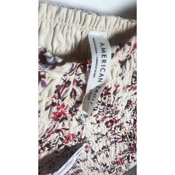 American Eagle AE Bella Bubble Pink Floral Spaghetti Strap Mini Dress Small NEW - Picture 11 of 13